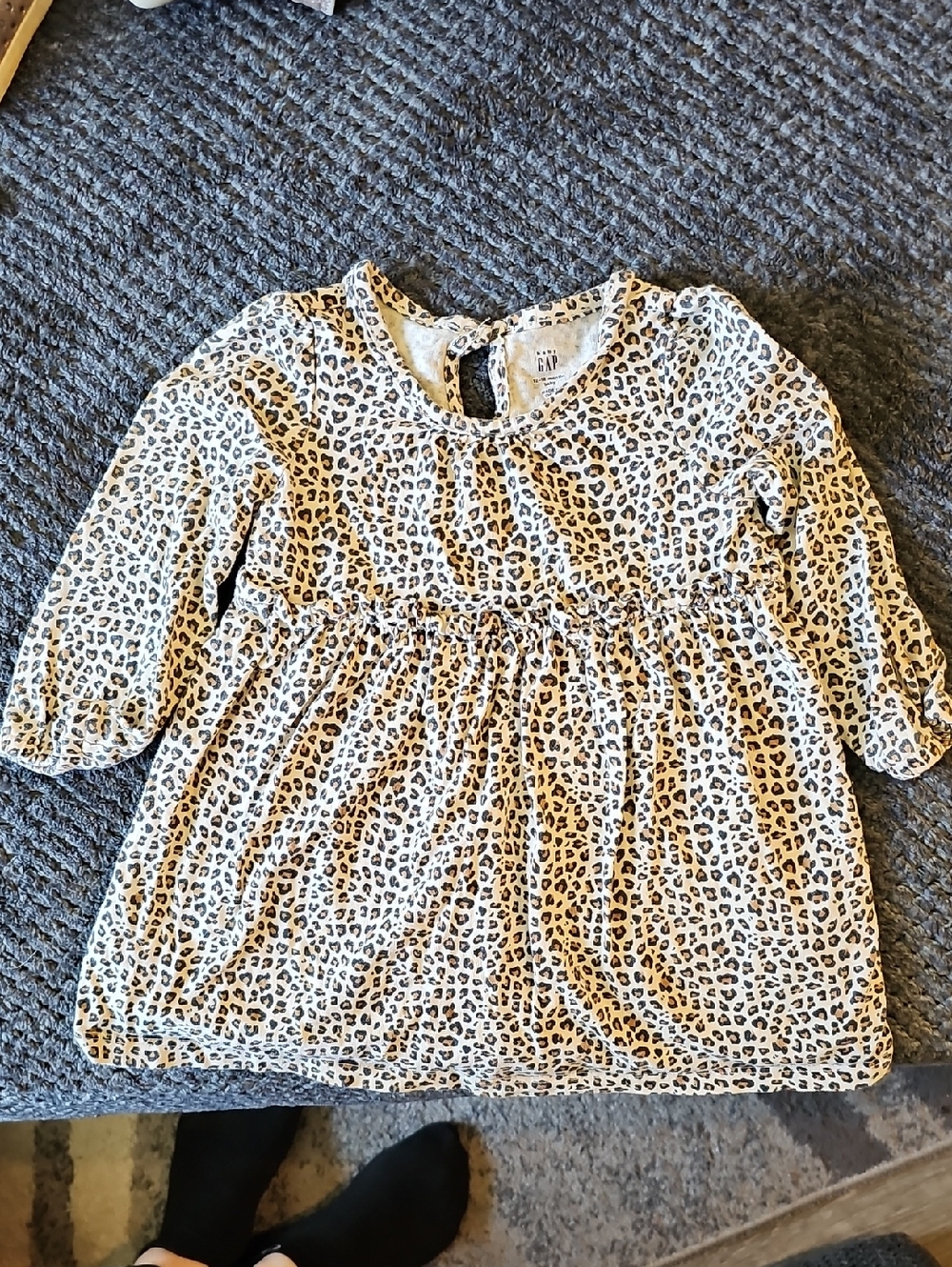 Baby Gap Toddler Girl Leopard Cheetah Print Long Sleeve Dress 12-18M